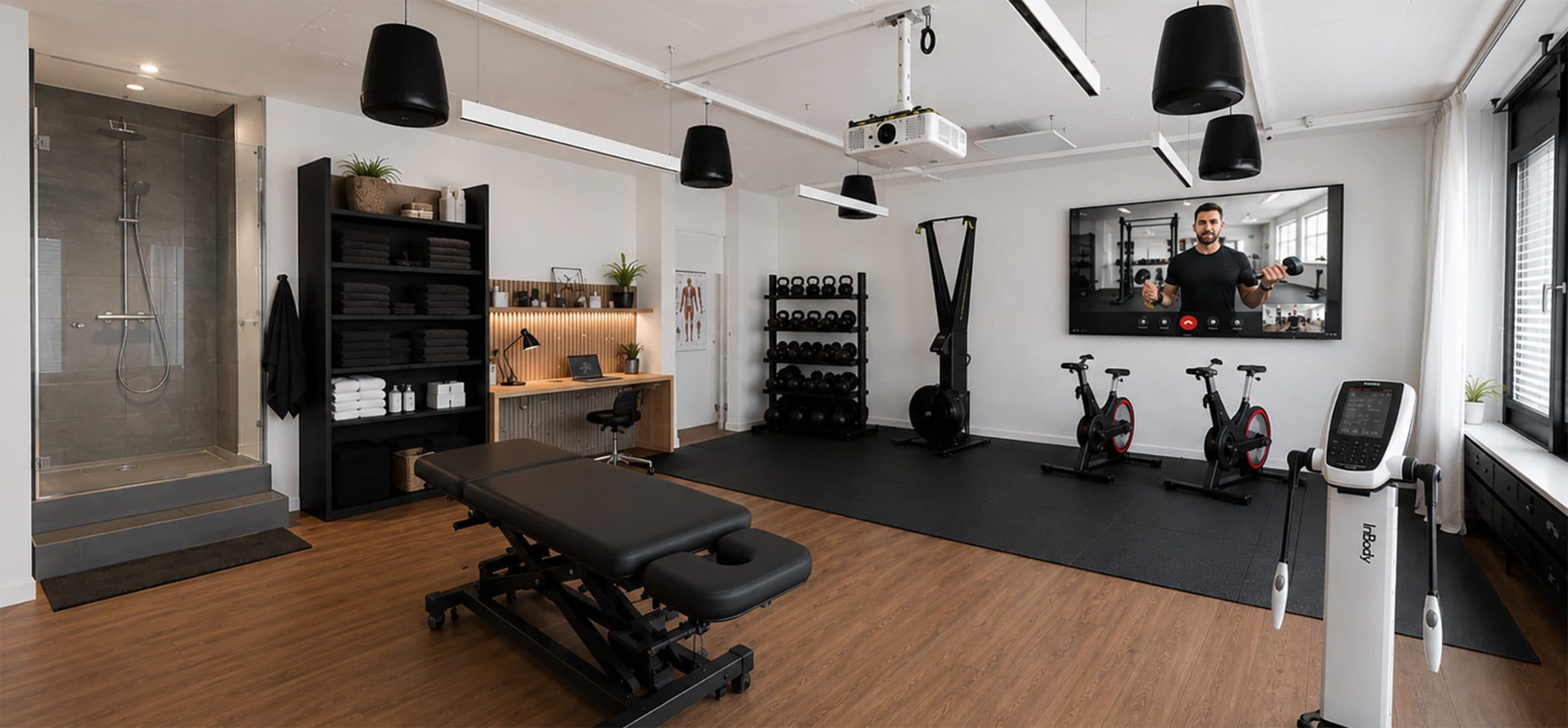 Fitness and recovery room at tecdeck